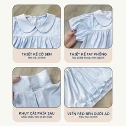 Áo babydoll nữ học sinh cổ sen thắt nơ phối bèo, phong cách tiểu thư hot trend Yến Tee #1031 8