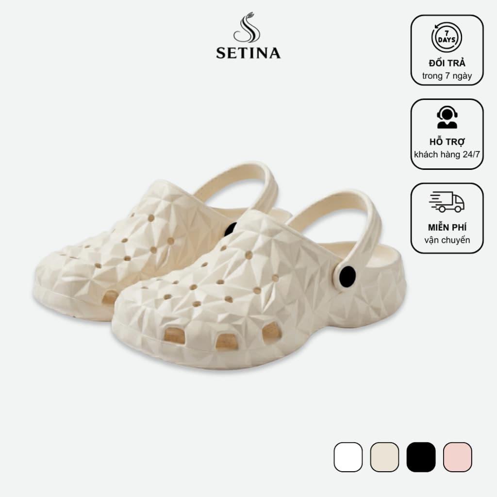 [Tặng Charm Random] [SETINA] Dép Sục Nữ EVA Sầu Riêng Giày Clog Nhẹ Êm Chân Chống Trơn Trượt Đi Chơi Dễ Phối EVS200