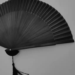 Quạt cổ trang dây tuyến ĐEN TRƠN M65 quạt cầm tay cosplay ngày Tết 9