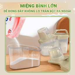 Hộp đựng bột giặt TopGia 1500ml có nắp kín chống ẩm, kèm cốc đong tiện lợi, nhựa cứng cáp, bền đẹp 4