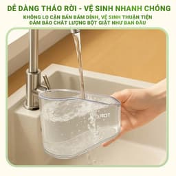 Hộp đựng bột giặt TopGia 1500ml có nắp kín chống ẩm, kèm cốc đong tiện lợi, nhựa cứng cáp, bền đẹp 6