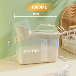 Hộp đựng bột giặt TopGia 1500ml có nắp kín chống ẩm, kèm cốc đong tiện lợi, nhựa cứng cáp, bền đẹp 7