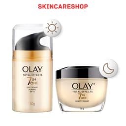 Combo Kem Dưỡng Ngày + Đêm OLAY Total Effects 7in1 Hạn Chế Và Bảo Vệ Da Khỏi 7 Dấu Hiệu Lão Hóa 50g SKINCARESHOP 1