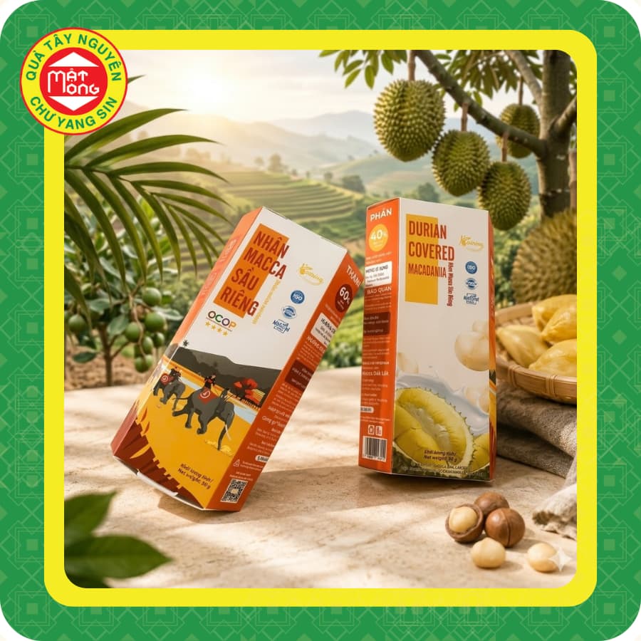 Sầu Riêng Sấy Nhân Macca 50g OCOP - Quà Tây Nguyên