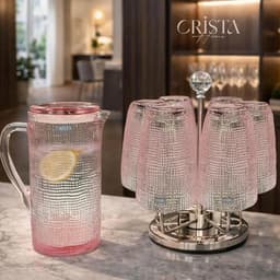 BÌNH THỦY TINH VÂN LƯỚI CRISTA HOME 1L NẮP THỦY TINH CAO CẤP DECOR BÀN TIỆC 60203 2
