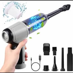 Máy Hút Bụi Cầm Tay Mini Không Dây TAMASHIO 6 Đầu Hút, Hút Thổi Đa Năng, Công Suất 120w, Máy Hút Bụi Ô Tô, Giường Nệm 2