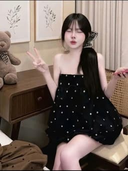 Set bộ đùi, Set Đũi chấm bi áo cúp ngực 2 dây dáng bí mặc 2 kiểu mix quần đùi bí xinh xắn_AXTAL 4