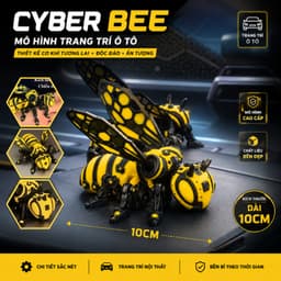 Mô hình đồ chơi Cyber Bee in 3D cực đẹp, mô hình decor, trang trí ô tô cực đẹp VF3 4