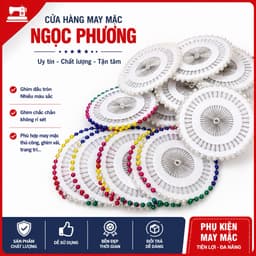 kim cúc kim gim cố định vải chuyên dụng cho thợ may 3 vĩ 120 cây ghim thương hiệu Hoa Mai 1