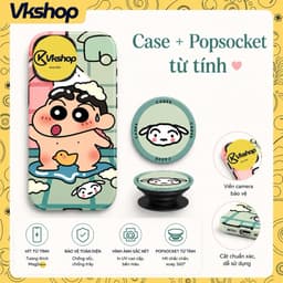 Ốp Lưng Từ Tính Shin Cậu Bé Bút Chì Kèm Popsocket Cún Con Hít Nam Chân – TPU Cao Cấp | VKshop 1