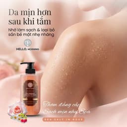 Sữa Tắm Muối Biển Rose Hello Morning 500ml- Tẩy Da Chết Nhẹ Nhàng, Dưỡng Da Mịn Màng, Hương Hoa Hồng 5