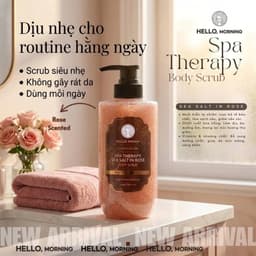 Sữa Tắm Muối Biển Rose Hello Morning 500ml- Tẩy Da Chết Nhẹ Nhàng, Dưỡng Da Mịn Màng, Hương Hoa Hồng 7