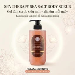 Sữa Tắm Muối Biển Rose Hello Morning 500ml- Tẩy Da Chết Nhẹ Nhàng, Dưỡng Da Mịn Màng, Hương Hoa Hồng 1