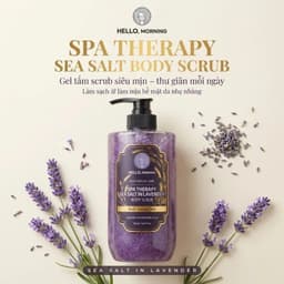 Sữa Tắm Tẩy Tế Bào Chết 2In1 Hello Morning Hương Hoa Lavender 500ml - Muối Biển, Sáng Da Mịn Màng 5