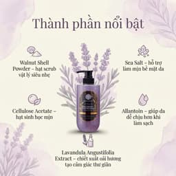 Sữa Tắm Tẩy Tế Bào Chết 2In1 Hello Morning Hương Hoa Lavender 500ml - Muối Biển, Sáng Da Mịn Màng 6