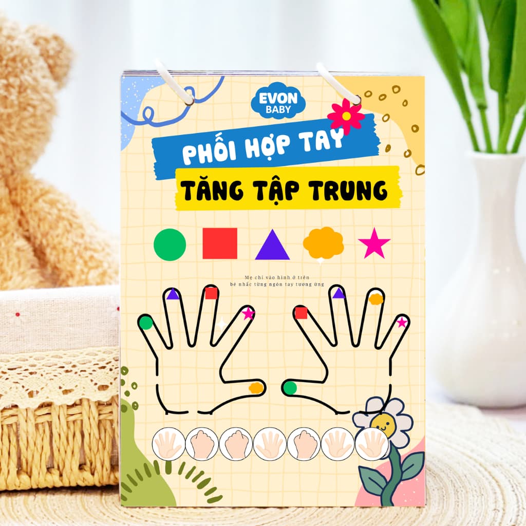 Thẻ Flash EVON BABY dạy bé tập nói - Bé Tập Phối Hợp 2 Tay Tăng Tập Trung Vận Động Tinh
