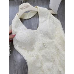 Xukadress - Set Váy kem ren dài xoè dự tiệc, váy dài đơn giản sang chảnh 9