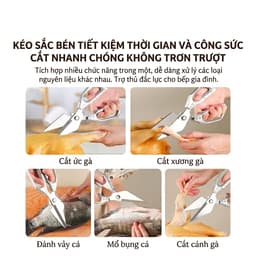 Kéo Cắt Xương Gà Chuyên Dụng – Thép Không Gỉ, Lực Cắt Mạnh, Đa Năng Nhà Bếp 6