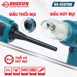 Máy hút thổi bụi dùng pin mini BS BOSSUN BS-VC07HB, Lực 7kpa, Vừa thổi vừa hút, Đi kèm 3 lõi lọc 3