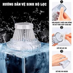 Máy hút thổi bụi dùng pin mini BS BOSSUN BS-VC07HB, Lực 7kpa, Vừa thổi vừa hút, Đi kèm 3 lõi lọc 5