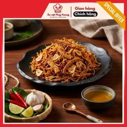 Khô Heo Cháy Tỏi Phi Lát, Khô Lợn Sấy Mĩ Tỏi Lát Phi, Khô Heo Sợi Mềm VỊ Thơm Ngon Nhâm Nhi Tết 3