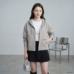 Áo Khoác Nữ Breeze Cotton Kaki Chống Nắng UV UPF50+ - Hoodie Dáng Rộng Thoáng Mát Mùa Hè 3