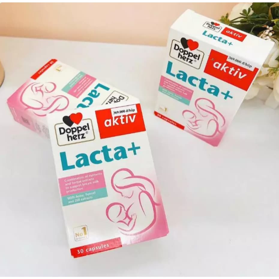 Doppelherz Aktiv Lacta+ (Hộp 30 viên) Viên uống lợi sữa,hỗ trợ cải thiện nguồn sữa mẹ sau sinh< BUNBUN SHOP