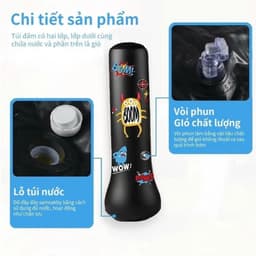 Trụ Đấm Bốc hơi 120cm Cho Bé, Giúp Rèn Luyện Thể Lực, Da PU Cao Cấp 4