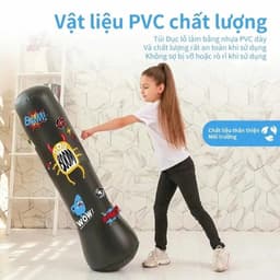 Trụ Đấm Bốc hơi 120cm Cho Bé, Giúp Rèn Luyện Thể Lực, Da PU Cao Cấp 3