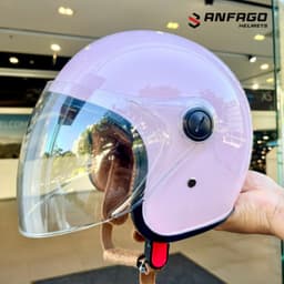 Mũ bảo hiểm 3/4 kính dài cho nam nữ, chống gió, che nắng mưa, nhiều màu sắc đa dạng. 7