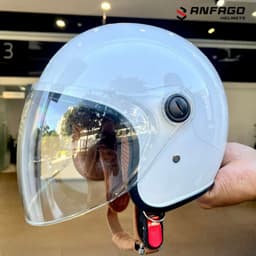 Mũ bảo hiểm 3/4 kính dài cho nam nữ, chống gió, che nắng mưa, nhiều màu sắc đa dạng. 5