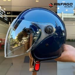 Mũ bảo hiểm 3/4 kính dài cho nam nữ, chống gió, che nắng mưa, nhiều màu sắc đa dạng. 4