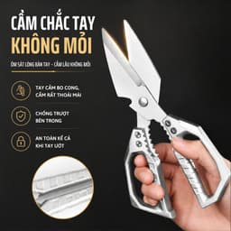 Kéo Cắt Đa Năng MIKA Không Gỉ Cắt Xương Gà Vịt Rau Củ Dễ Dáng Bền Bỉ 5