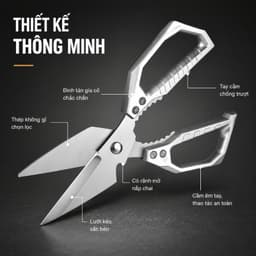 Kéo Cắt Đa Năng MIKA Không Gỉ Cắt Xương Gà Vịt Rau Củ Dễ Dáng Bền Bỉ 2