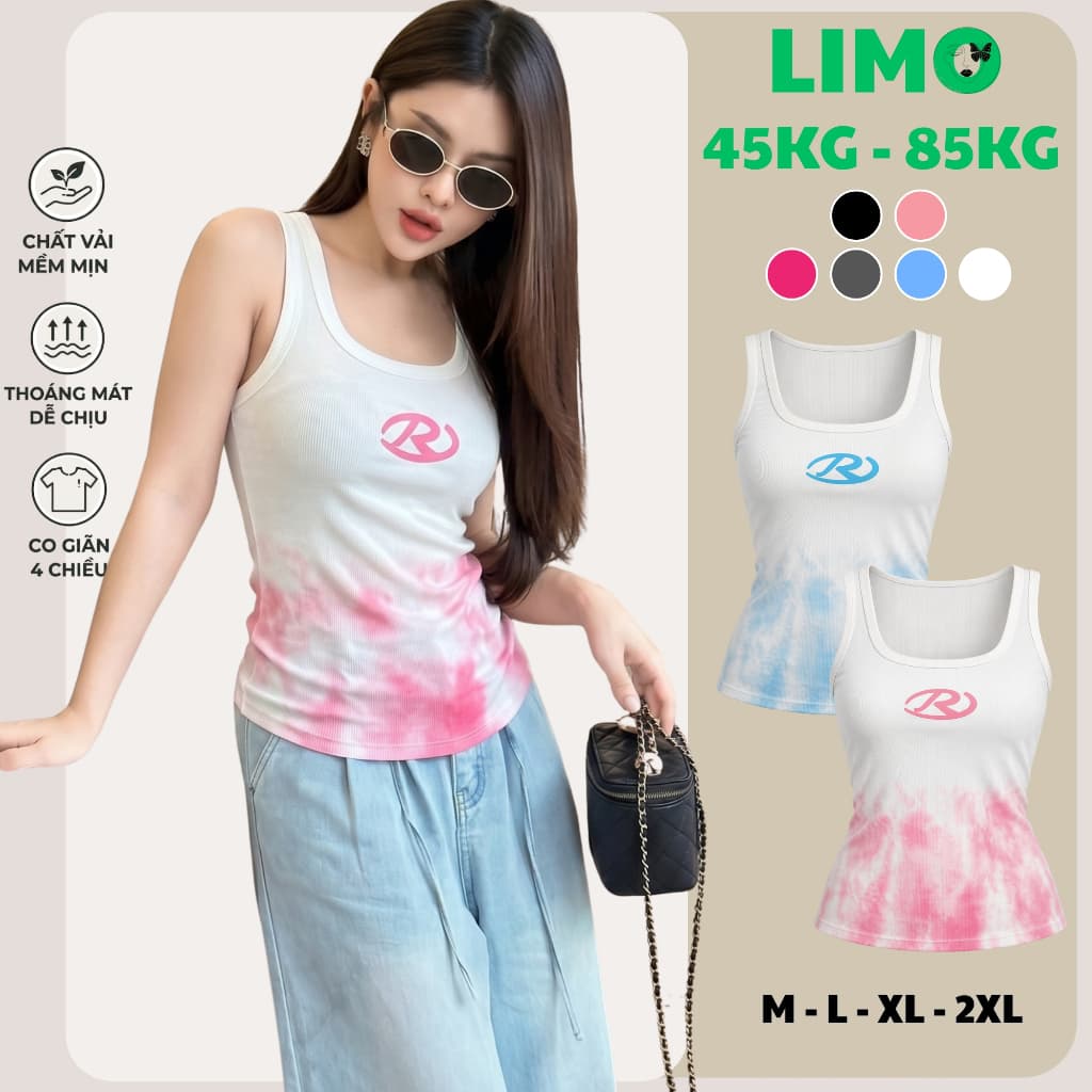[Có Bigsize 45-85kg] Áo Thun Ba Lỗ Nữ Cổ Vuông Áo 3 Lỗ Sát Nách Dễ Thương Thoải Mái LiMo MS236