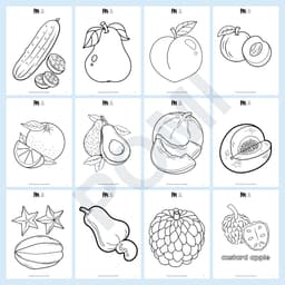Bộ 50 Tranh Tô Màu Trái Cây Ngộ Nghĩnh - Đồ Chơi Sáng Tạo Giúp Bé Nhận Biết Hoa Quả - POMI 4