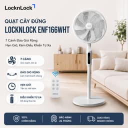 Quạt Cây Đứng LocknLock ENF166WHT 7 Cánh Đảo Gió Rộng, Hẹn Giờ, Kèm Điều Khiển Từ Xa, Chính Hãng - JoyMall 7