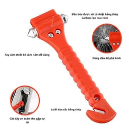 Búa thoát hiểm đục kiếng cao cấp có đế, búa cứu hộ an toàn cho xe hơi, búa phá kính ô tô, cửa sổ cắt dây an toàn 5