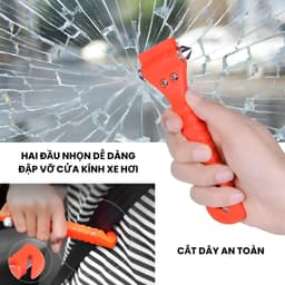 Búa thoát hiểm đục kiếng cao cấp có đế, búa cứu hộ an toàn cho xe hơi, búa phá kính ô tô, cửa sổ cắt dây an toàn 4