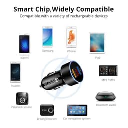Tẩu sạc nhanh giá rẻ 2 cổng USB thích hợp cho mọi dòng xe ô tô 5