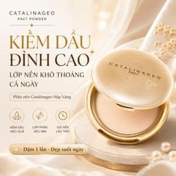 Phấn Phủ Kiềm Dầu Catalina GEO Vàng Hàn Quốc 25g – Siêu Mịn, Lâu Trôi, Mỏng Nhẹ Nâng Tông Tự Nhiên 1