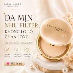 Phấn Phủ Kiềm Dầu Catalina GEO Vàng Hàn Quốc 25g – Siêu Mịn, Lâu Trôi, Mỏng Nhẹ Nâng Tông Tự Nhiên 2