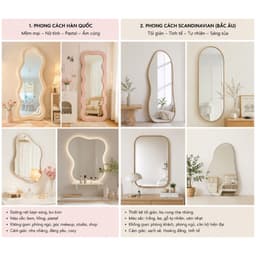 Gương hạt đậu không viền, gương soi toàn thân decor phòng ngủ shop quần áo 70x168cm 9