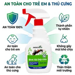 Xịt Kiến Gián Mối Mọt Đa Năng Sinh Học INDEXBIO 500ml – Loại Bỏ Côn Trùng Hiệu Quả, Lành Tính 9