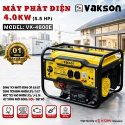 Máy Phát Điện Gia Đình VAKSON 220V – Máy Phát Điện Chạy Xăng 3.0kW/4.0kW Tiết Kiệm Nhiên Liệu-Có Đề 1