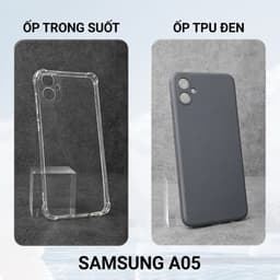 Ốp lưng Samsung A05 / A05S TPU ĐEN / TRONG SUỐT CHỐNG SỐC  cao cấp chống sốc va đập viền cạnh vuông bảo vệ đt 3