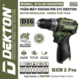 Máy khoan búa dùng pin 16.8V Dekton  D16-ID1060PRO ( Động Cơ Không Chổi Than ) 2