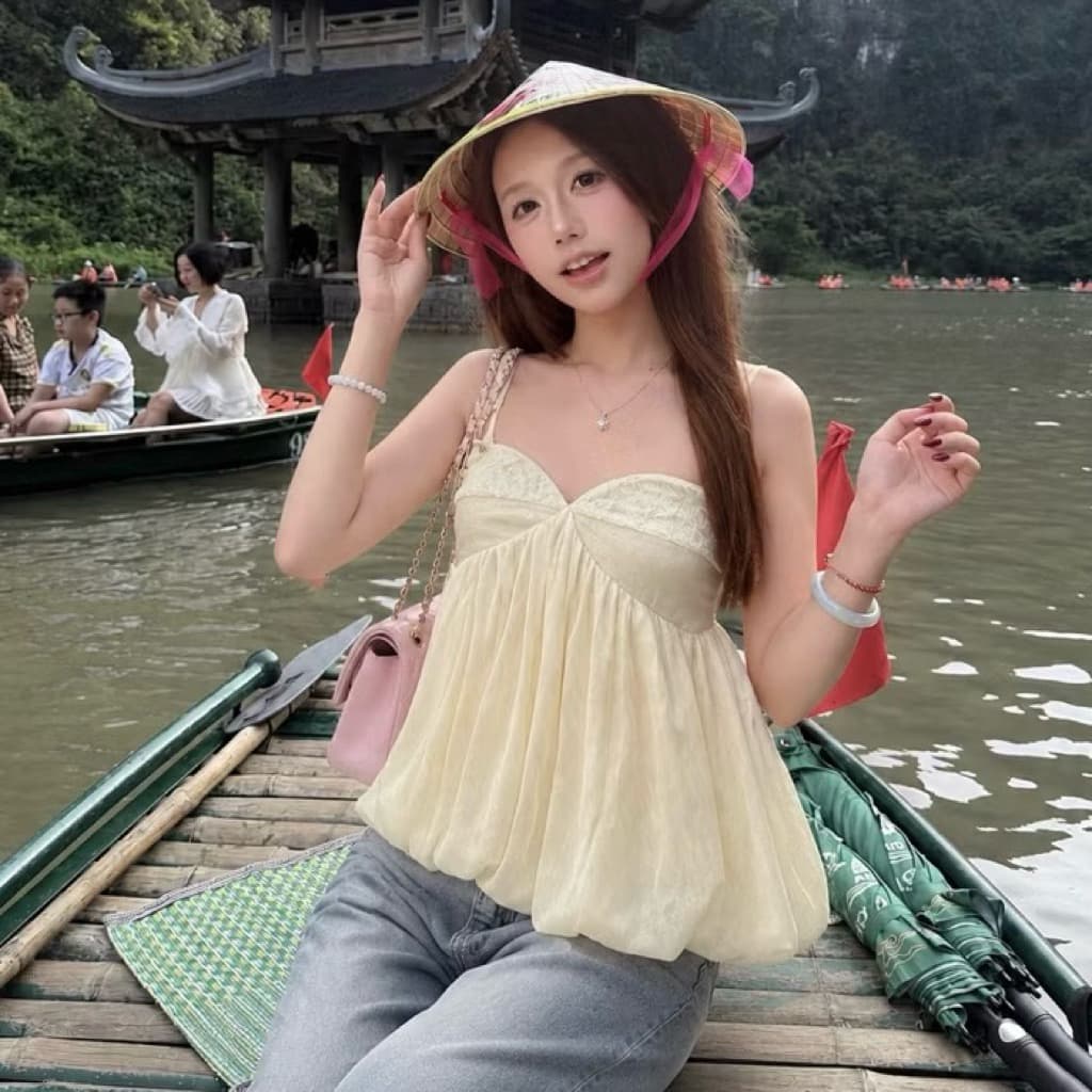 | BIG SIZE  | Áo bí tơ phối ren cách điệu TRANG CLOTHING Áo dáng xòe chuẩn hàng cao cấp  ÁO TƠ 2 LỚP MỎNG XUYÊN THẤU NHẸ