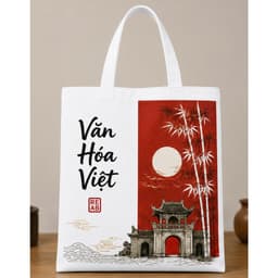 Túi tote có khóa Nghệ Thuật Văn Hóa Việt túi vải canvas Nghệ Thuật Việt Nam kích thước 35x40cm tota0316 4