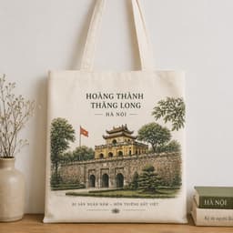 Túi tote có khóa Nghệ Thuật Văn Hóa Việt túi vải canvas Nghệ Thuật Việt Nam kích thước 35x40cm tota0316 2